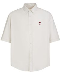 Ami Paris - Cream White Cotton Shirt - Lyst