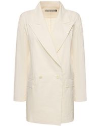 Issey Miyake - Satin Double Breasted Jacket - Lyst