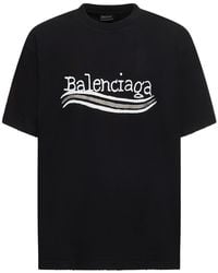 Balenciaga - Political Logo コットンtシャツ - Lyst