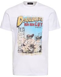 DSquared² - Bedrucktes T-shirt Aus Baumwolle - Lyst