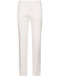 Zegna - Gart Dyed Cotton Flat Front Pants - Lyst