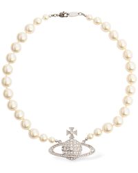 Vivienne Westwood - One Row Faux Pearl Bas Relief Choker - Lyst