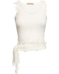 Ermanno Scervino - Jersey & Lace Cropped Top - Lyst