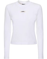 Jacquemus - Les Classiquesコレクション ホワイト Le T-shirt Gros Grain Manches Longues 長袖tシャツ - Lyst
