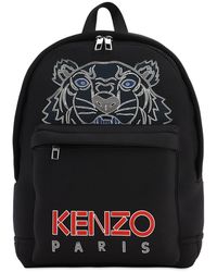 KENZO Rucksack Aus Neopren Mit Tigerstickerei - Schwarz