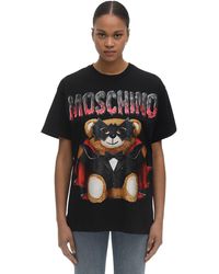 Moschino T-shirt Aus Jersey Mit Druck - Schwarz