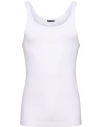 Dolce & Gabbana - Ribbed Cotton Jersey Tank Top - Lyst