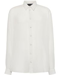 Dolce & Gabbana - Langärmeliges Oberteil Aus Seidengeorgette - Lyst