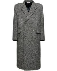 Valentino - Manteau en laine mélangée à double boutonnage - Lyst