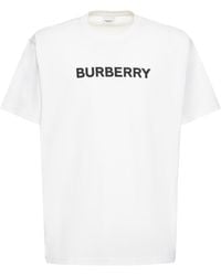 Burberry - Camiseta harriston de jersey de algodón con logo - Lyst