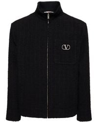 Valentino - Cotton Bouclé Zipped Jacket - Lyst