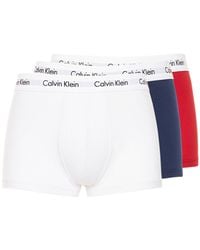 Calvin Klein Lot de 3 boxers taille basse en coton à logo - Blanc
