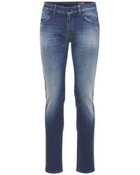 Mens Clothing Jeans Straight-leg jeans PT Torino Super Slim Cotton Stretch Denim Pants in Blue for Men 