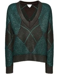 Bottega Veneta Pullover Aus Wollmischung in Grün für Herren Herren Bekleidung Pullover und Strickware V-Ausschnitt Pullover 