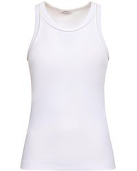 Brunello Cucinelli - Ribbed Cotton Jersey Tank Top - Lyst