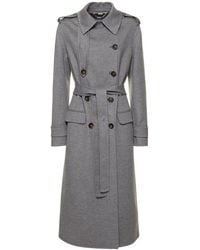 Stella McCartney - Wool Double Breasted Belted Coat - Lyst