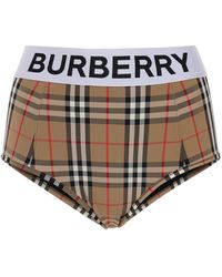 Burberry Check Fabric Briefs W/ Logo Waistband - Multicolour
