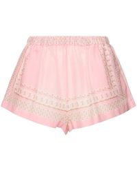 Versace - Foulard Print Silk Blend Voile Shorts - Lyst