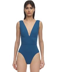 Bondi Born Victoria V Neck One Piece Swimsuit - Blau