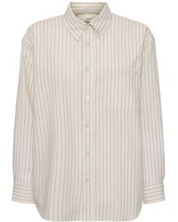 DUNST - Oversized Striped Cotton Blend Shirt - Lyst