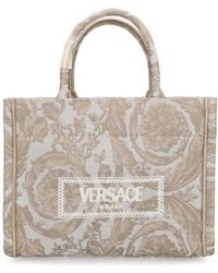 Versace - Bolso tote pequeño barocco de jacquard - Lyst