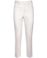 Tom Ford - Pantalon taille haute en laine et soie à rayures - Lyst