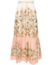 Zimmermann - Gonna lunga Chintz in lino a stampa - Lyst