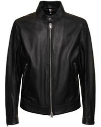 BOSS - Mansell Zip-up Leather Jacket - Lyst