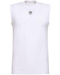 Marine Serre - Camiseta de jersey de algodón orgánico con logo - Lyst