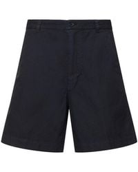 Aspesi - Garment Dyed Cotton & Linen Shorts - Lyst