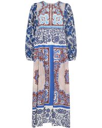 Weekend by Maxmara - Ghiotto Printed Cotton Poplin Midi Dress - Lyst