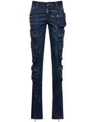 DSquared² - Low-Rise Straight Denim Cargo Jeans - Lyst