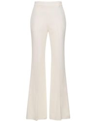 Ermanno Scervino - High Rise Viscose Crepe Straight Pants - Lyst