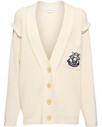 Victoria Beckham - Relaxed Fit Cotton & Silk Knit Cardigan - Lyst