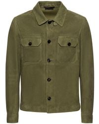 Tom Ford - Leather-trimmed Suede Blouson Jacket - Lyst