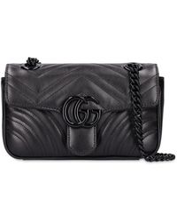 Gucci GG Marmont Mini-Tasche aus Matelassé-Leder - Schwarz