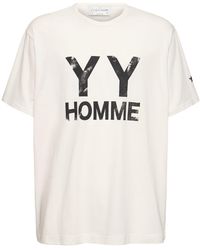 Yohji Yamamoto - Bedrucktes Baumwoll-t-shirt "yyh" - Lyst