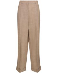 The Row - Tor Wool Straight Pants - Lyst