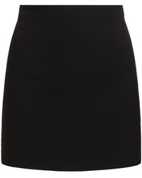Matteau - Stretch Wool Crepe Mini Skirt - Lyst