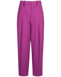Ganni - Summer Relaxed Fit Pleated Pants - Lyst