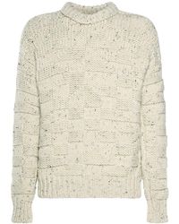 Bottega Veneta Intreccio Graphic Shetland Wool Sweater - Natural