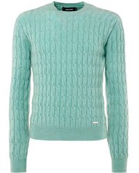 DSquared² - Cable Knit Mohair Blend Sweater - Lyst