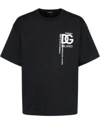 Dolce & Gabbana - Embroidered Logo Cotton Jersey T-Shirt - Lyst