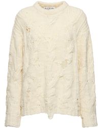 Acne Studios - Kolda Distressed Cable Knit Wool Sweater - Lyst