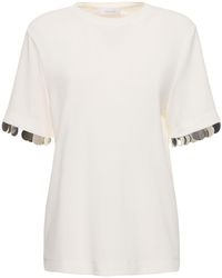 Rabanne - Jersey Crepe Embellished T-shirt - Lyst