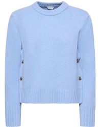 Bottega Veneta - Heavy Wool Sweater W/ Knot Buttons - Lyst