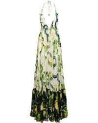 Roberto Cavalli - Printed Silk Chiffon Self-Tie Maxi Dress - Lyst
