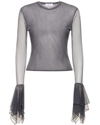 Blumarine - Top in tulle con ruches - Lyst