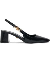 Versace - 55Mm Patent Leather Slingback Pumps - Lyst