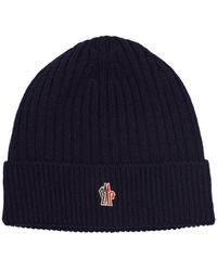 3 MONCLER GRENOBLE - Ribbed Knit Wool Beanie - Lyst